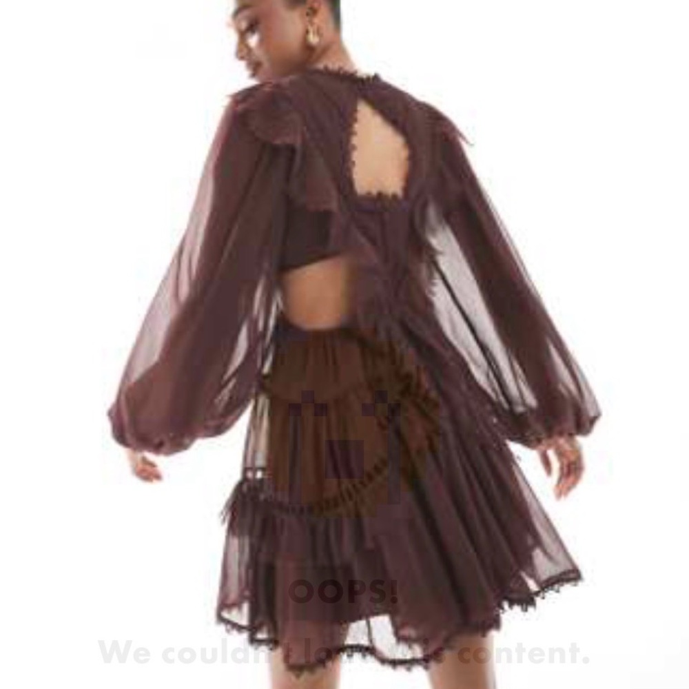 ASOS Brown Long Sleeve Dress